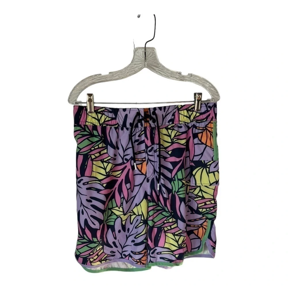 Sovereign Code Men’s Lagoon Tropical Leaf Print Stretch Board Shorts Size‎ M New
